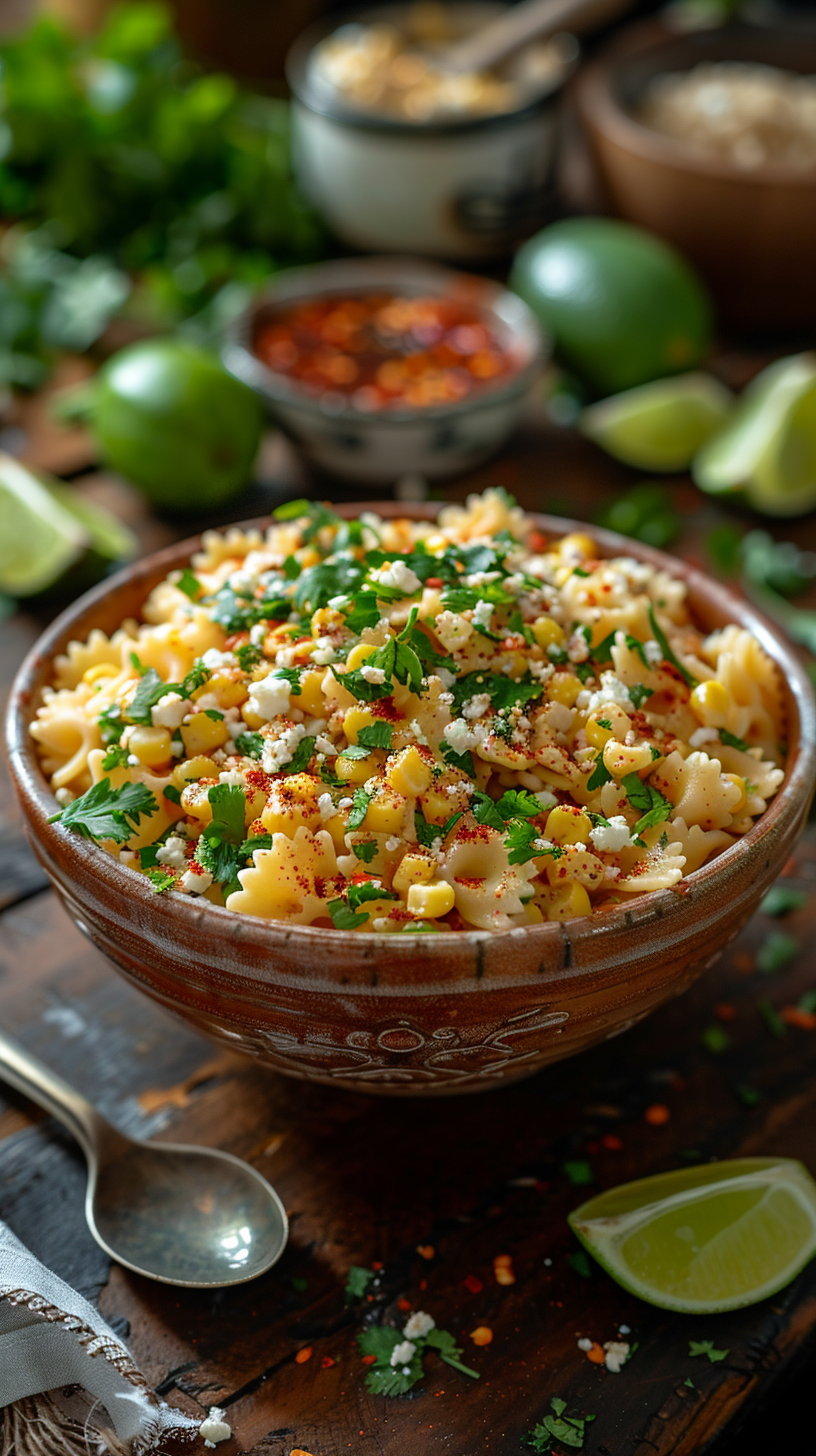Pasta and corn salad image food stock photography