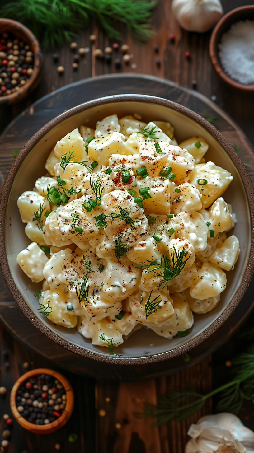Creamy potato salad stock photos for creators