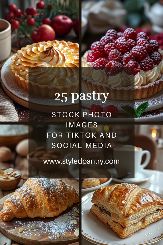 25 Pastry Stock Photos – AI-Generated, High-Resolution desert/baking Images for Social Media, TikTok, Pinterest & Blogging