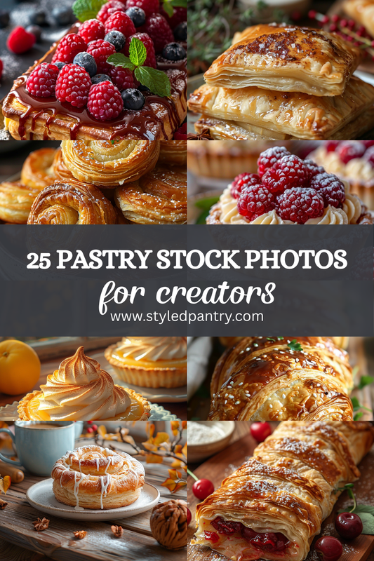 25 Pastry Stock Photos – AI-Generated, High-Resolution desert/baking Images for Social Media, TikTok, Pinterest & Blogging
