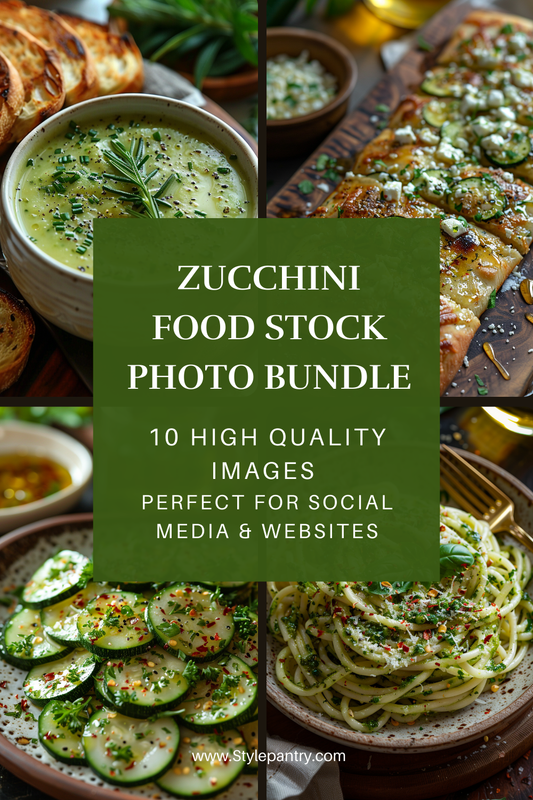 Seasonal Zucchini Stock Photo Bundle – 10 Aesthetic Food Images for Summer Recipes & Content Creation