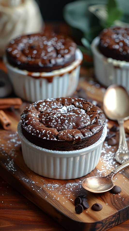 Chocolate Lava cake in ramekin stock photos for creators