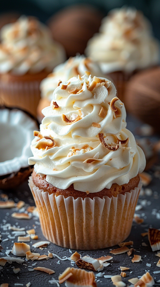 coconut cupcake with tall frosting stock photos for creators
