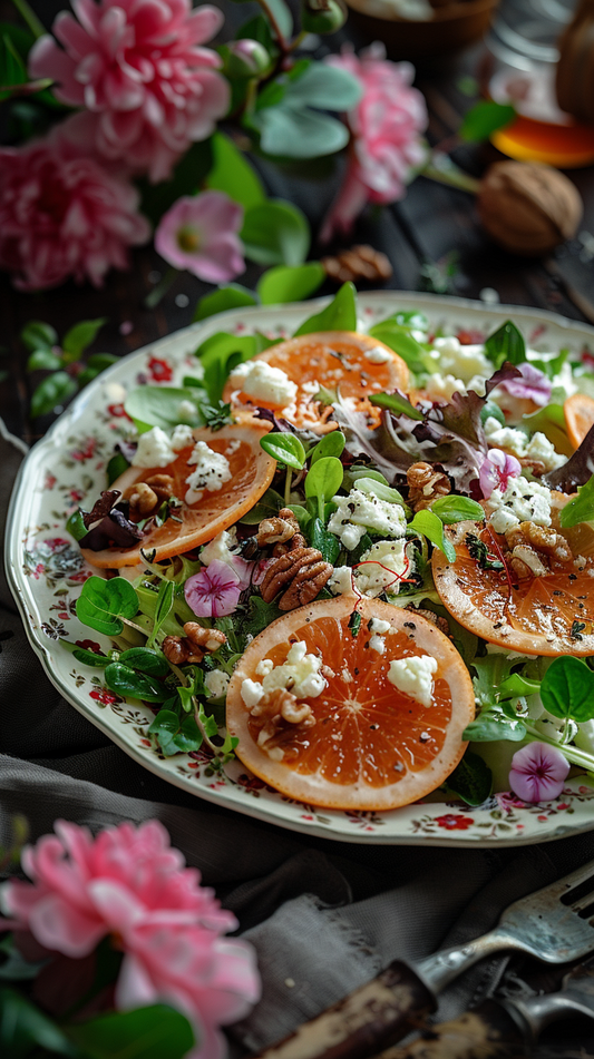 Mixed green salad with grapefruit stock phot0