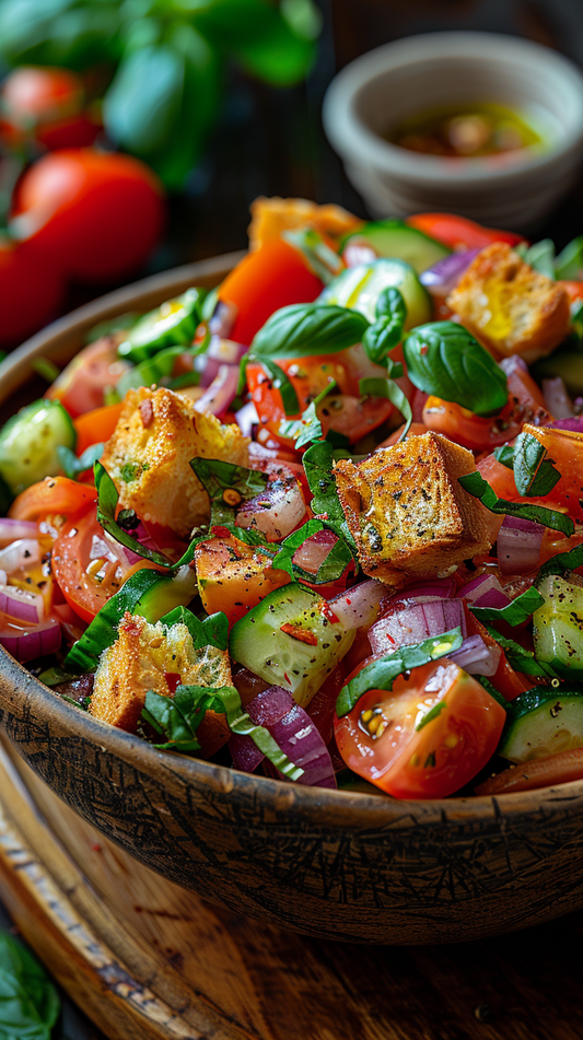 Tuscan panzanella salad stock photos for creators