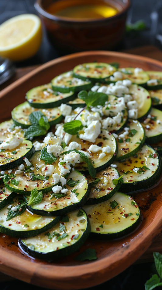 Zucchini slice and feta salad stock photos